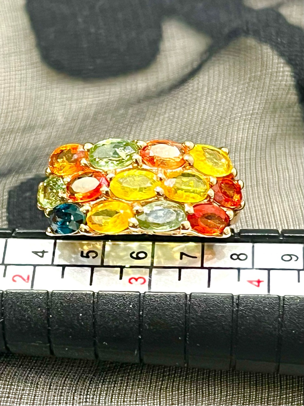 13x0.25ct Natural Sapphires 14KGP Ring